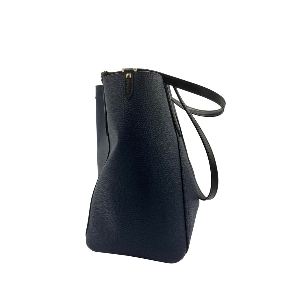 Michael Kors Nvy Blu Pebbled Lthr Tote Bag w/ Matching Pouch Gold Hardwar EZUFT9 - Picture 3 of 12